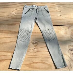 ABERCROMBIE & FITCH Olive Moto Skinny Pants Jeans‎ Women's Zip Ankle Khaki SZ. 4